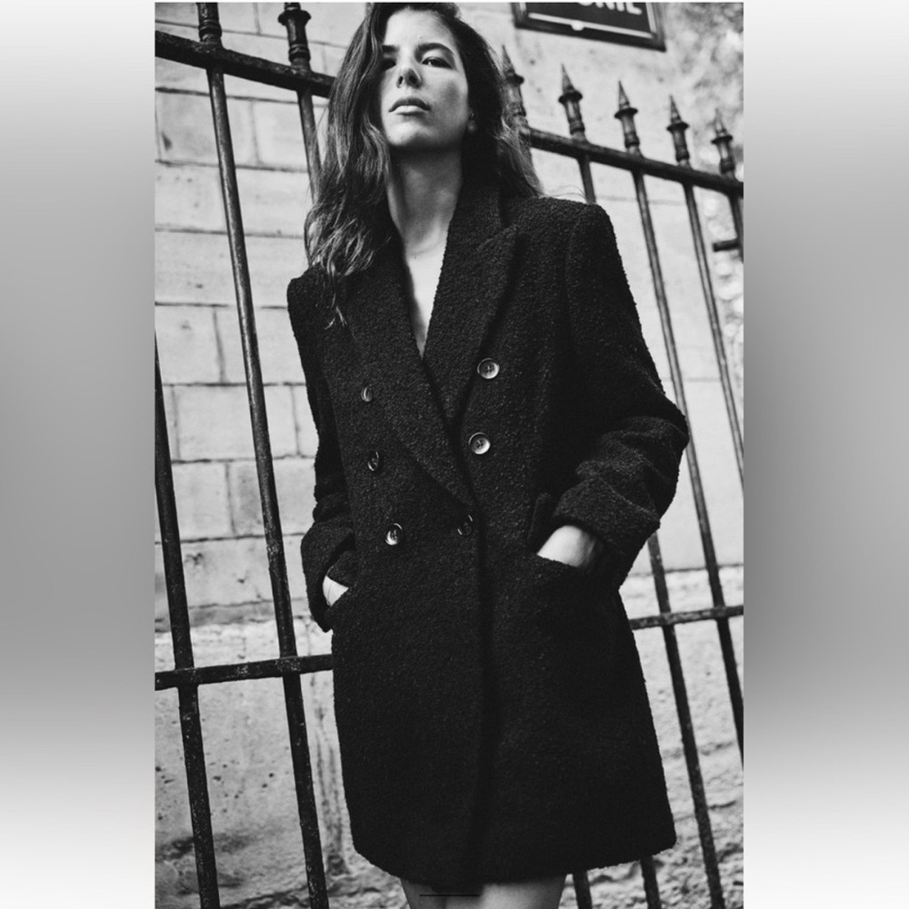 Zara Long Buttoned Bougle Double Breasted Blazer Coat